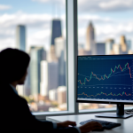 bureau-professionnel-ecran-bourse-personne-floue