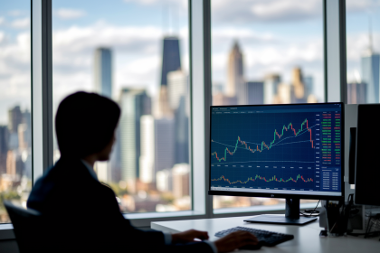 bureau-professionnel-ecran-bourse-personne-floue