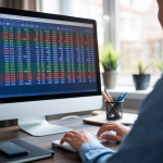 personne-bureau-moderne-ecran-bourse-plantes