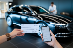 voiture-showroom-mains-cheque-smartphone