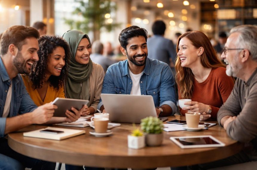 personnes-cafe-moderne-discussion-tablettes