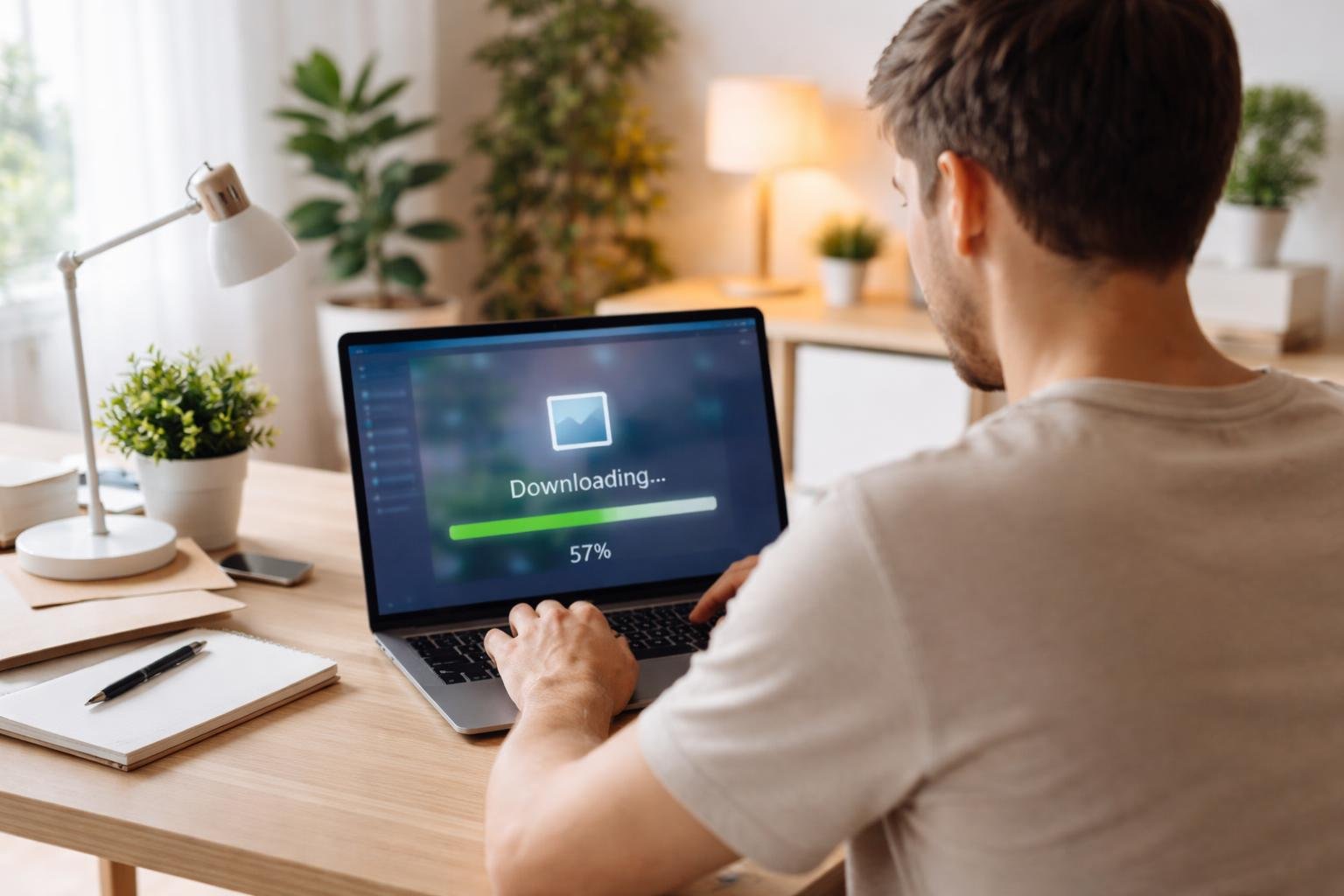 personne-bureau-portable-telechargement-plantes