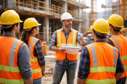 apprentis-chantier-casques-gilets-batiment-construction