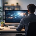 bureau-moderne-ordinateur-personne-assise