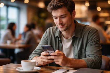 personne-smartphone-cafe-moderne-sourire