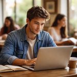 etudiant-concentre-table-cafe-ordinateur