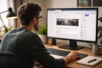 personne-ordinateur-chrome-bureau-moderne