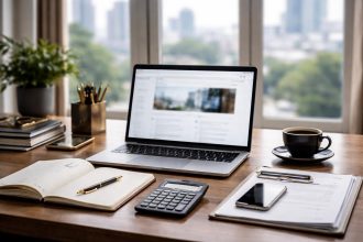 bureau-elegant-ordinateur-calcul-urbain