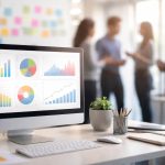 bureau-moderne-ecran-graphiques-tableau