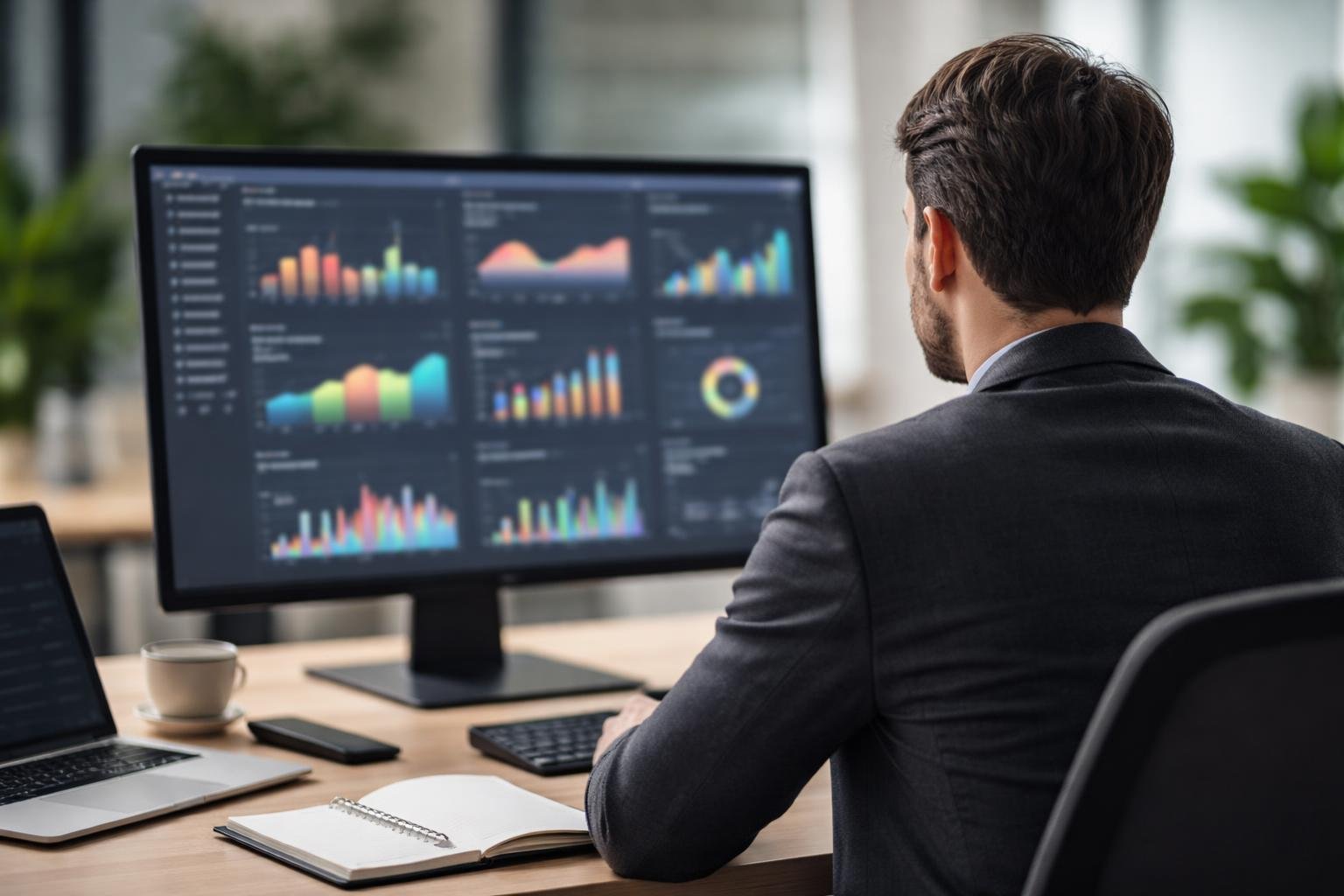 bureau-moderne-ecran-graphique-personne