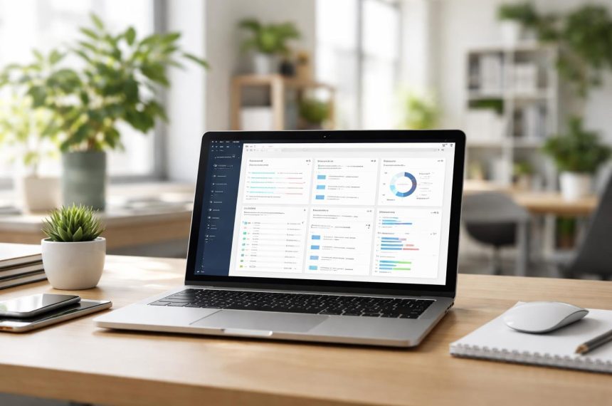 bureau-moderne-ordinateur-portable-plantes