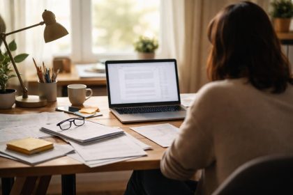 bureau-ordinateur-papiers-lumiere-naturelle