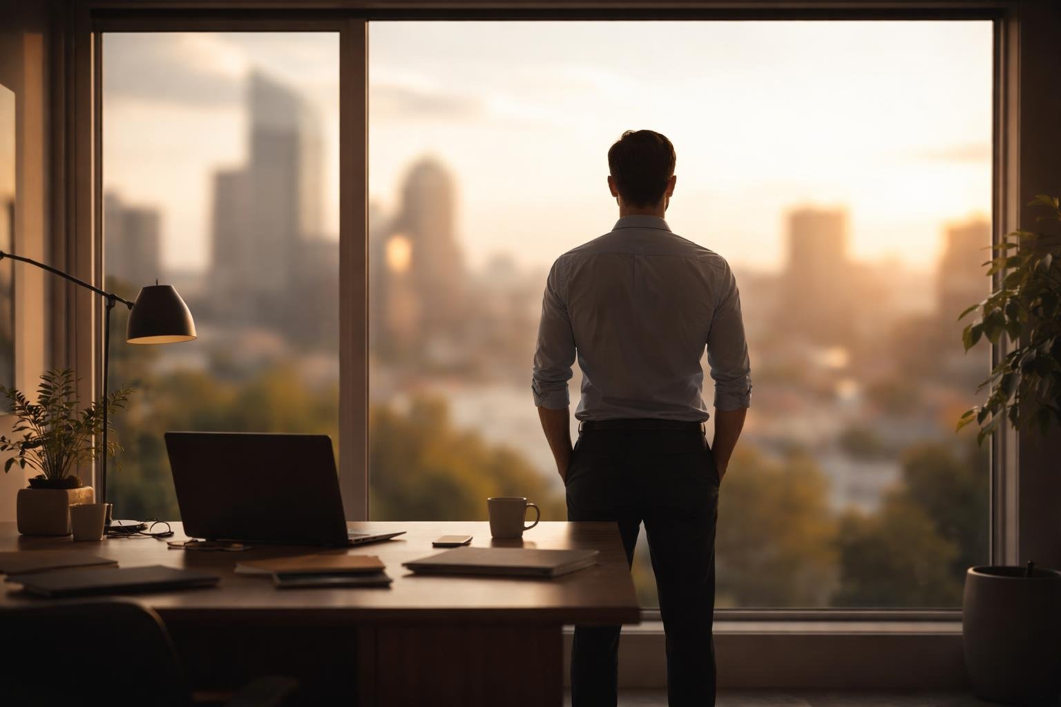 personne-bureau-fenetre-ville-floue