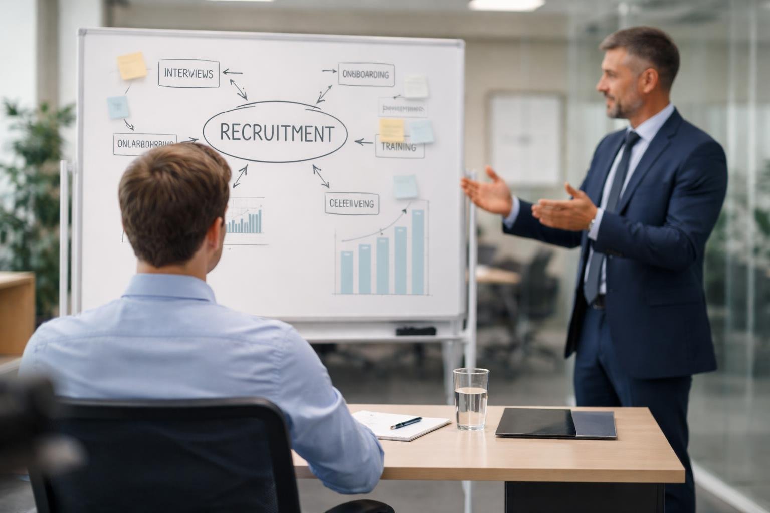 bureau-ressources-humaines-gestionnaire-tableau-blanc