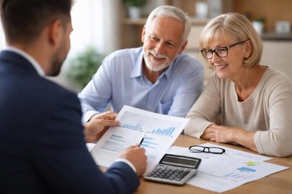 conseiller-financier-couple-retraites-bureau-documents