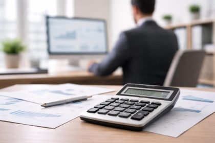 calculatrice-bureau-documents-costume-ecran